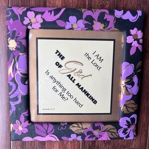 8.5” Bible Verse Wall Decor Quote Art Scripture Jeremiah 32:27 Faith Strength